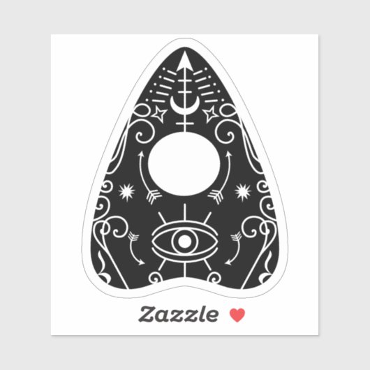 Gothic Zwart Wit Planchette Spooky Eye Halloween Sticker (Vel)