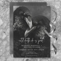 Gothic Zwart & Wit Raven Omhelzen Bruiloft