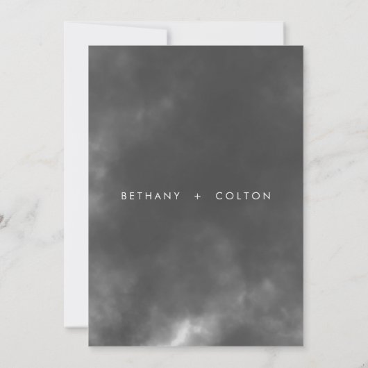 Gothic Zwart & Wit Raven Omhelzen Bruiloft Save The Date (Achterkant)