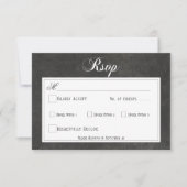 Gothic Zwart & Wit Schedels & Hart Bruiloft Diner RSVP Kaartje (Voorkant)