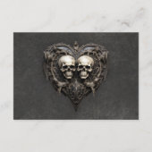 Gothic Zwart & Wit Schedels & Hart Details Informatiekaartje (Achterkant)