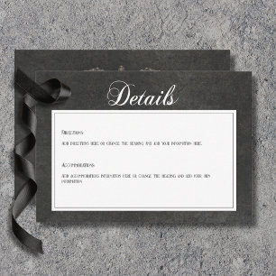 Gothic Zwart & Wit Schedels & Hart Details Informatiekaartje