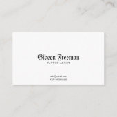 Gothic Zwart & Wit Skelet Tattoo Artiest Visitekaartje (Achterkant)