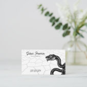 Gothic Zwart & Wit Snake Tattoo Artist Visitekaartje (Staand voorkant)