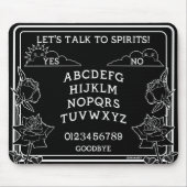 Gothic Zwart Wit Spirit Board Bloemen Muismat (Voorkant)