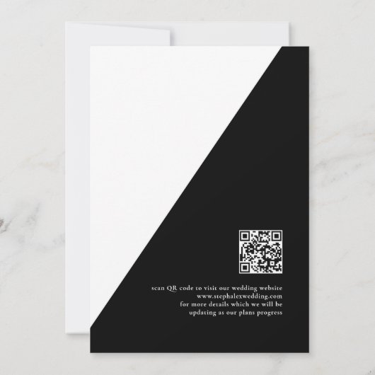 Gothic zwart wit tot de dood ons deel bruiloft save the date (Achterkant)