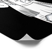 Gothic zwart wit Vrouw anime heks illustratie Poster (Hoek)