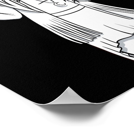 Gothic zwart wit Vrouw anime heks illustratie Poster (Hoek)