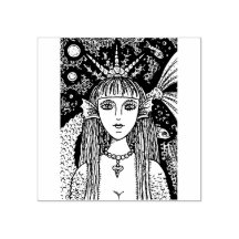 GOTHIC ZWART ZEE ZEEMEERMIN, FANTASY RUBBER STEMPE