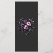 Gothic Zwarte Bloem Bruiloftsmenu Kaart (Achterkant)