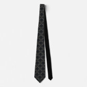 Gothic Zwarte Damast Raven Stropdas (Voorkant)