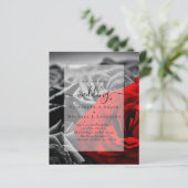 Gothic Zwarte en Rode Rozen Goth Huwelijksuitnodig (Staand voorkant)