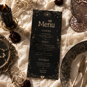 Gothic Zwarte Griezeltarot Bruiloft Menu