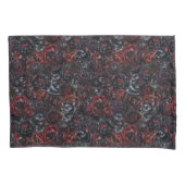 Gothic Zwarte Kat & Donkere Bloemen Patroon Kussensloop (Voorkant)