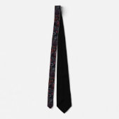 Gothic Zwarte Kat & Donkere Bloemen Patroon Stropdas (Achterkant)