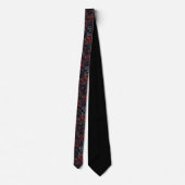 Gothic Zwarte Kat & Donkere Bloemen Patroon Stropdas (Achterkant)