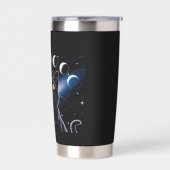 Gothic zwarte kat, Gothic cadeau, heksenuur zwarte Geïsoleerde Drinkbeker (Links)