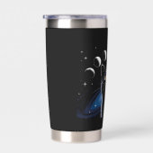 Gothic zwarte kat, Gothic cadeau, heksenuur zwarte Geïsoleerde Drinkbeker (Rechts)