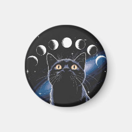Gothic zwarte kat, Gothic cadeau, heksenuur zwarte Magneet