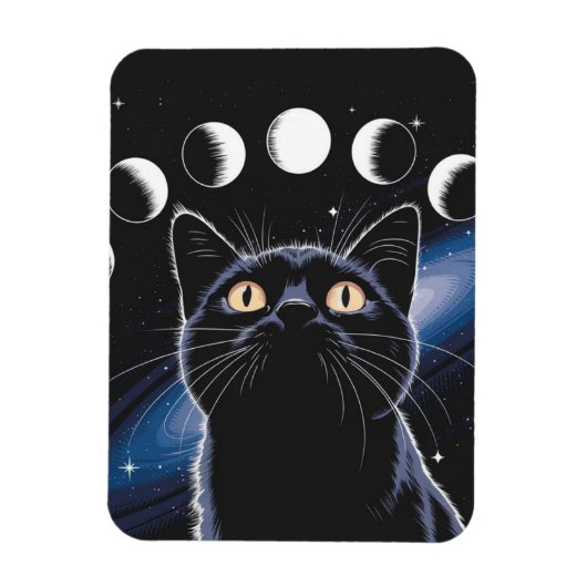 Gothic zwarte kat, Gothic cadeau, heksenuur zwarte Magneet (Verticaal)