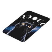Gothic zwarte kat, Gothic cadeau, heksenuur zwarte Magneet (Linkerzijde)