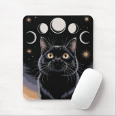 Gothic zwarte kat, Gothic cadeau, heksenuur zwarte Muismat (Met muis)