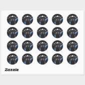 Gothic zwarte kat, Gothic cadeau, heksenuur zwarte Ronde Sticker (Vel)