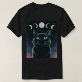 Gothic zwarte kat, Gothic cadeau, heksenuur zwarte T-shirt