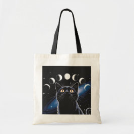 Gothic zwarte kat, Gothic cadeau, heksenuur zwarte Tote Bag