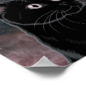 Gothic zwarte kat, heksenuur zwarte kat poster (Hoek)