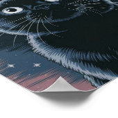 Gothic zwarte kat, heksenuur zwarte kat poster (Hoek)