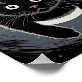 Gothic zwarte kat, heksenuur zwarte kat poster (Hoek)