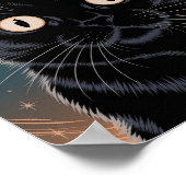 Gothic zwarte kat, heksenuur zwarte kat poster (Hoek)
