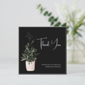 Gothic Zwarte Kerstboom Feestelijke bruiloft Bedankkaart (Staand voorkant)