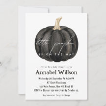 Gothic Zwarte Kleine Pompoen Op Weg Baby Shower 