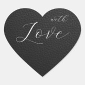 Gothic zwarte lederen hartenvelop Sticker (Voorkant)