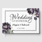 Gothic zwarte pioen  Gothic bruiloft gast Gastenboek (Voorkant)