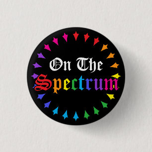 Gothic Zwarte Regenboog Autisme Op Het Spectrum Ronde Button 3,2 Cm