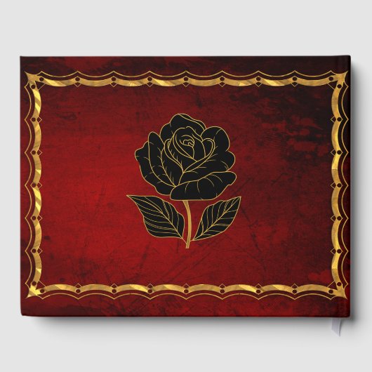 Gothic zwarte Rozen bloedrode bruiloft Gastenboek (Achterkant)