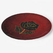 Gothic zwarte Rozen bloedrode bruiloft Papieren Bordje (Gekanteld)