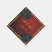 Gothic zwarte Rozen bloedrode bruiloft Servet (Hoek)