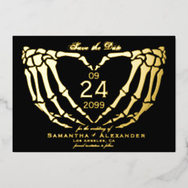 Gothic Zwarte Trouw Save the Date Tot de Dood Folie Uitnodiging