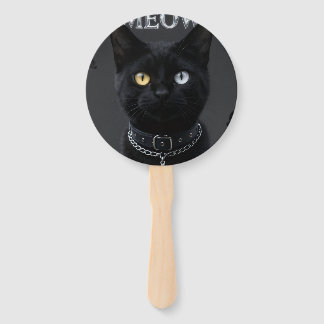 Gothieke Mysticus: Zwarte Kat & Chroom "MEOW" Esth Handwaaier