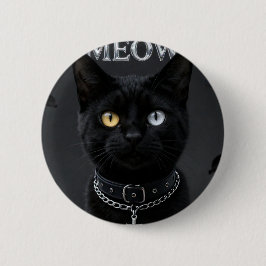 Gothieke Mysticus: Zwarte Kat met Ogen met Verschi Ronde Button 5,7 Cm