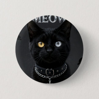 Gothieke Mysticus: Zwarte Kat met Ogen met Verschi Ronde Button 5,7 Cm