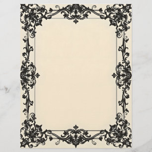 Gothisch Damast Kader Briefpapier Briefhoofd