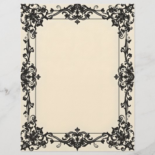 Gothisch Damast Kader Briefpapier Briefhoofd (Voorkant)