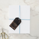 Gothisch dankbare typografie met donkere rozen cadeaulabel (Met Touw)