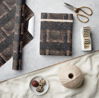 Gothisch dankbare typografie met donkere rozen cadeaupapier