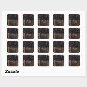 Gothisch dankbare typografie met donkere rozen  vierkante sticker (Vel)